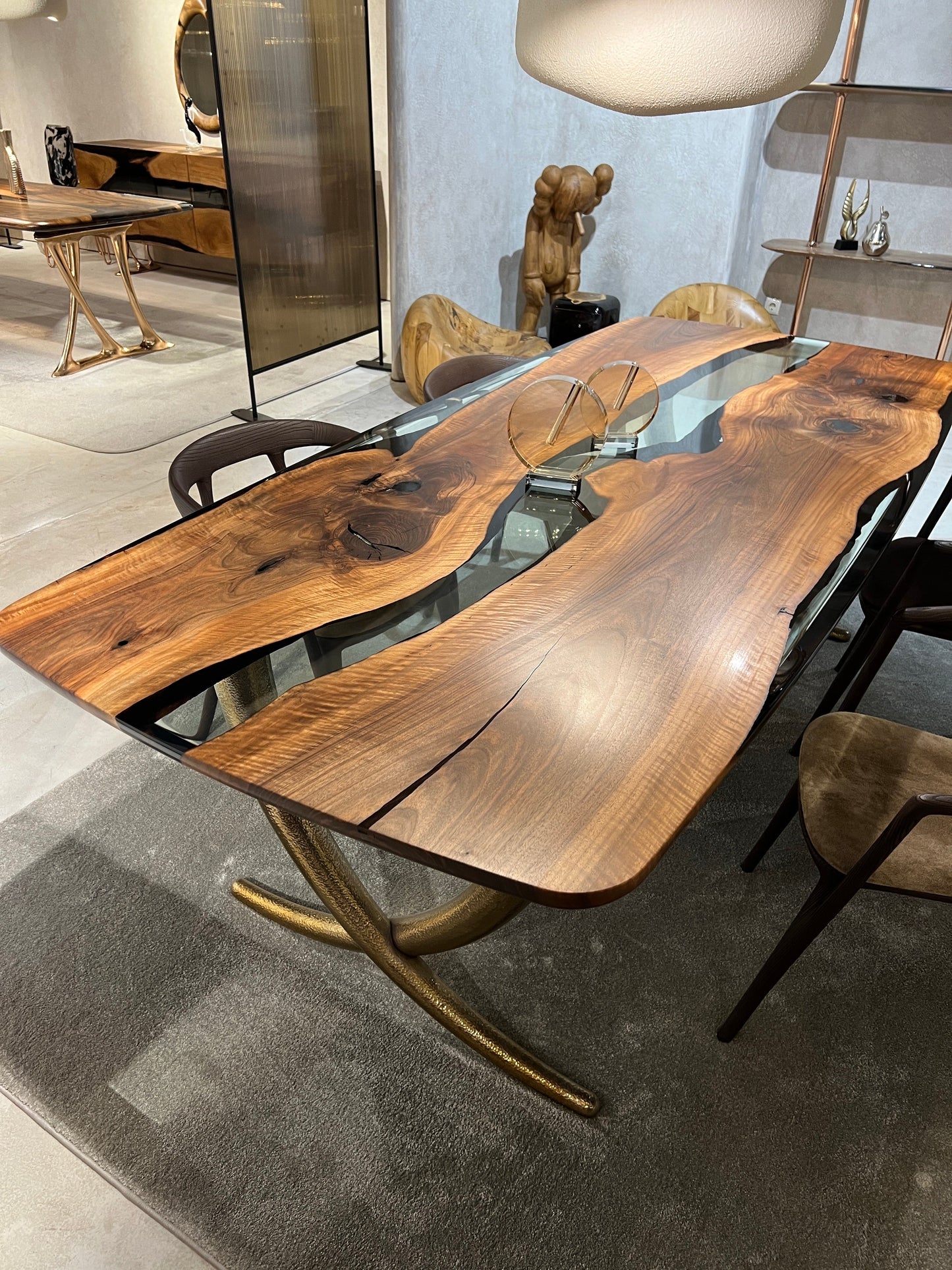 Luxurious Ivory Shaped Legs | Resin Dining Table