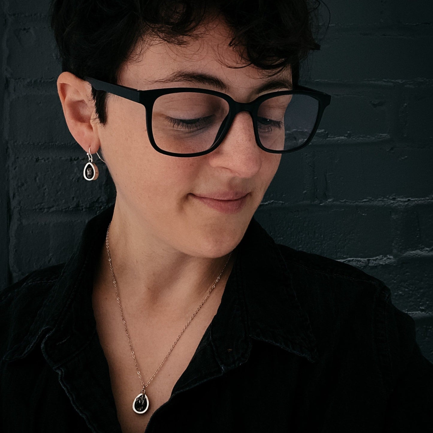 Handmade Small Teardrop Meteorite Pendant