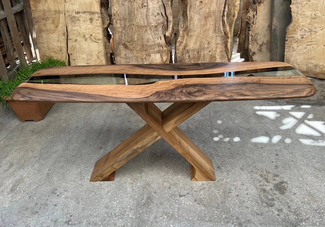 Handmade Solid Walnut Console Table