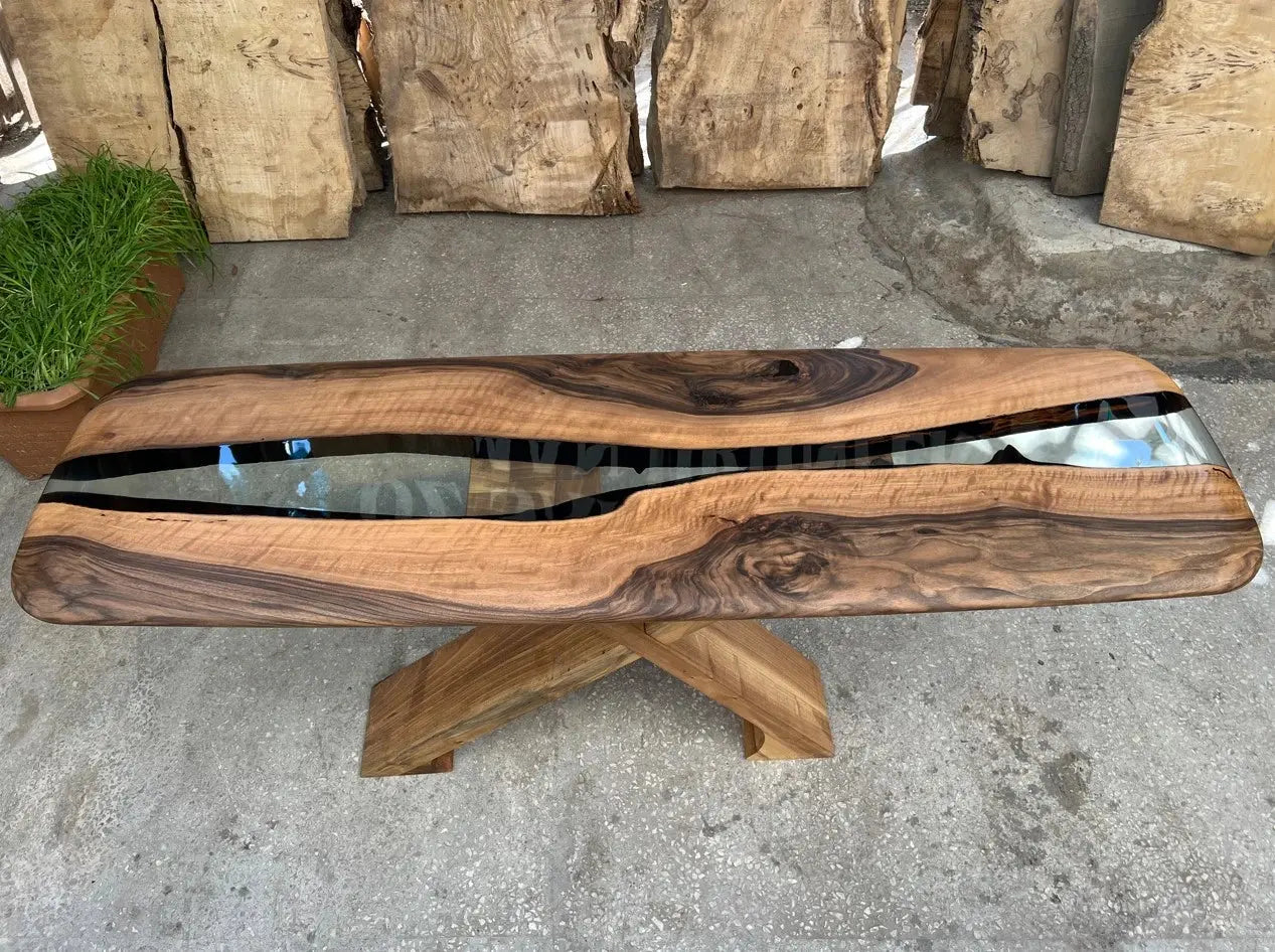 Handmade Solid Walnut Console Table