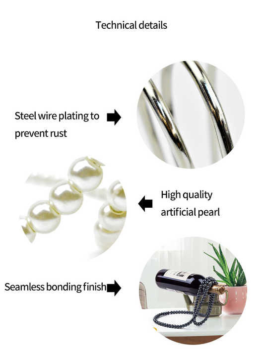 NNEDSZ White Modern Floating Pearl Wine Bottle Holder - Elegant Home Decor, Unique Kitchen Accessory for Dining, Bar, and Living Room-3