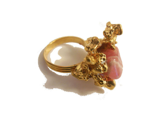 Vintage Ring-Ruffled Coral-2