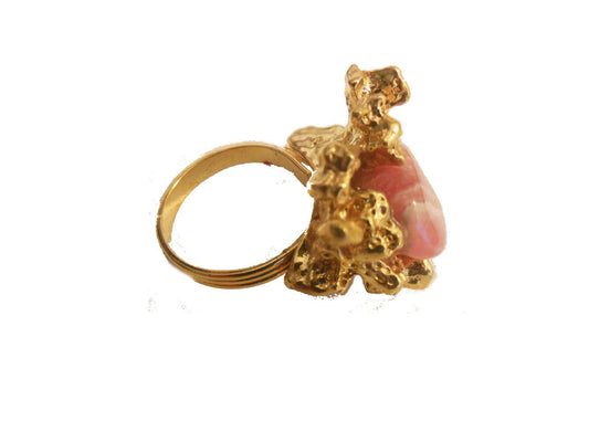 Vintage Ring-Ruffled Coral-0