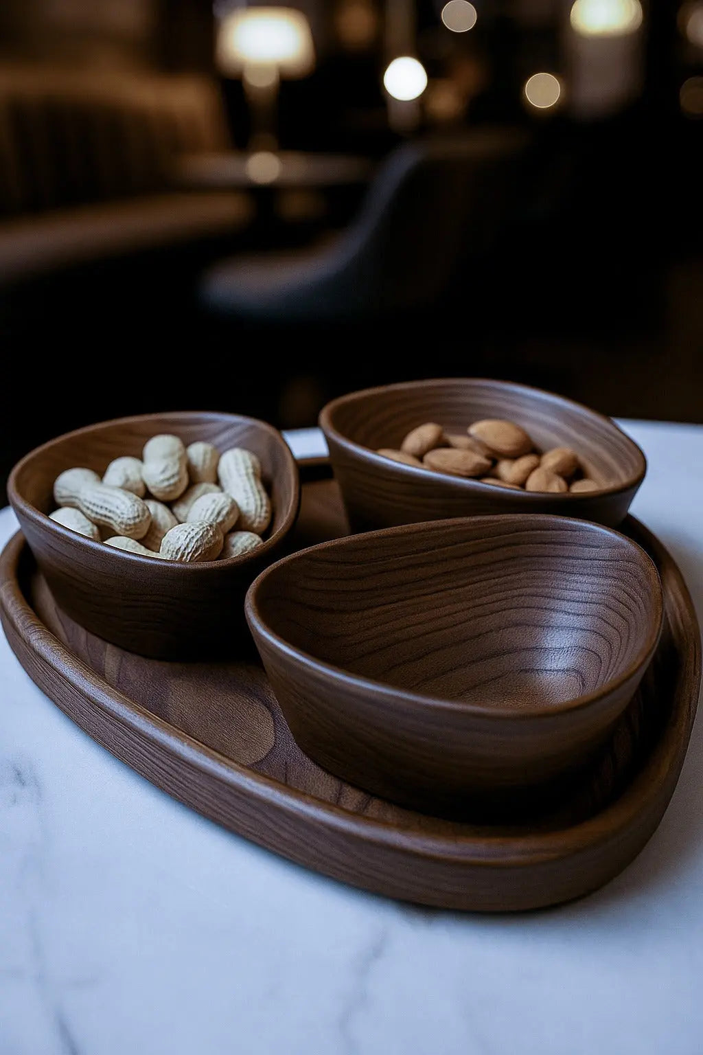 Handcrafted Luxury Wooden Bowl Set with Tray