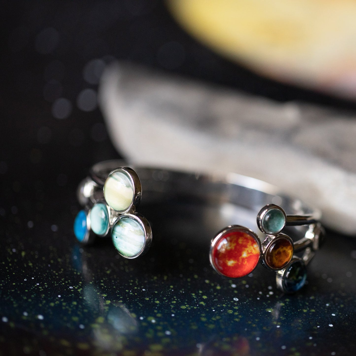Handmade Open Solar System Cuff Bracelet