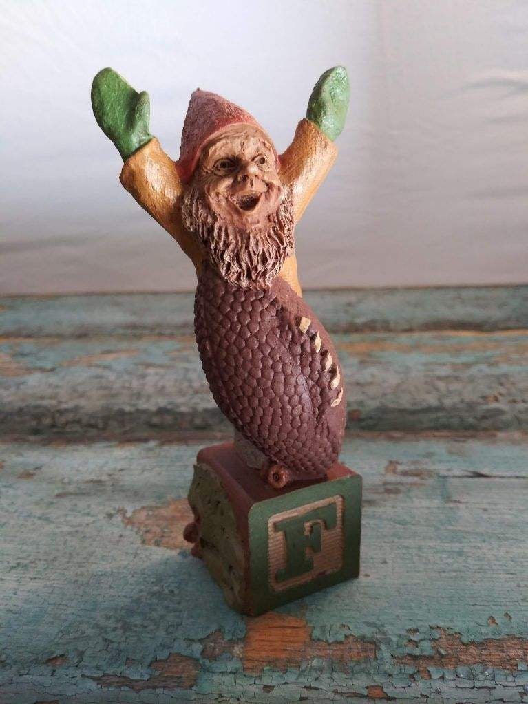 (F) FOOTBALL Tom Clark Alphabet Letter Block Gnome