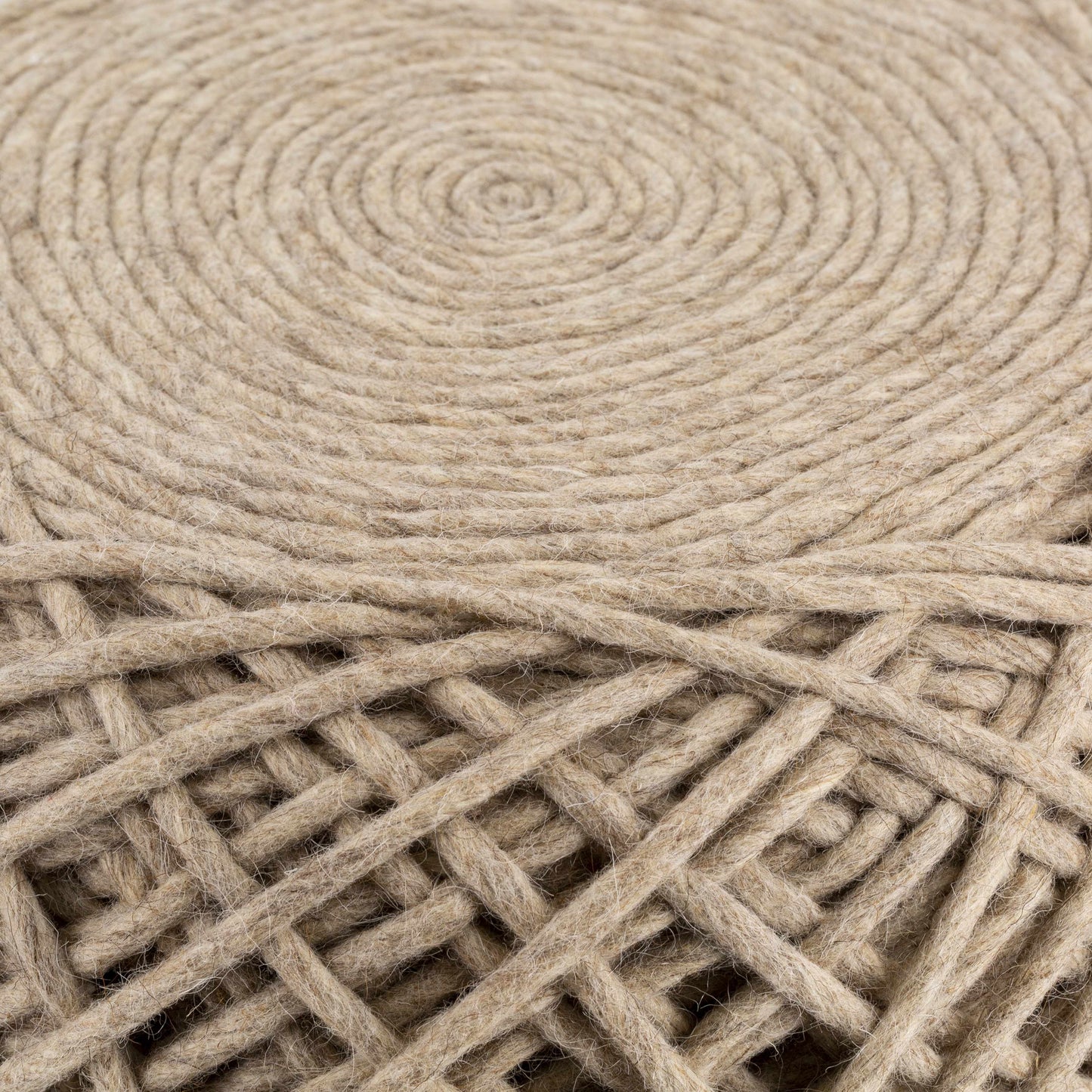 Bellingen Gray Handwoven Textured Pouf-4