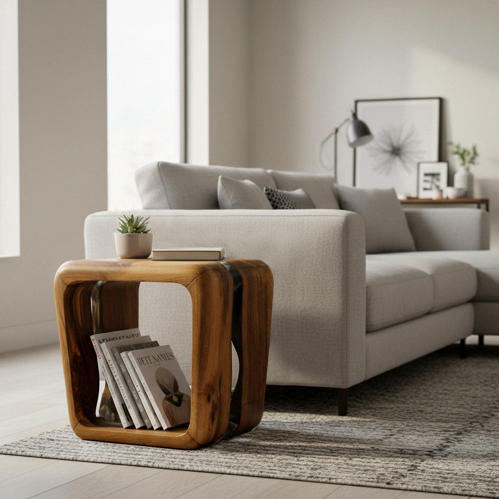 Resin Side Table | Stool | Modern Wooden Furniture