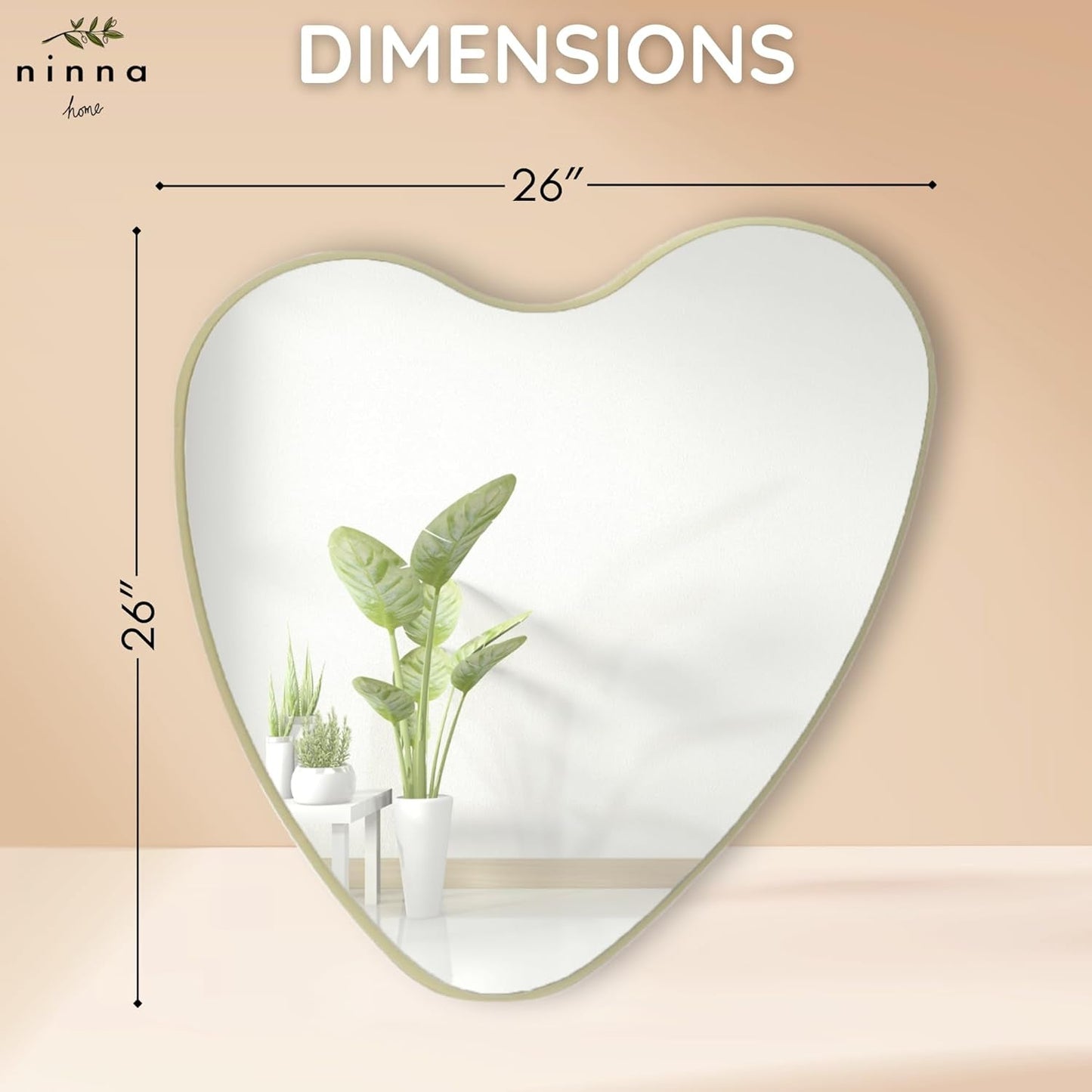 26 Inch Irregular Heart Wall Mirror For Home Decor-2