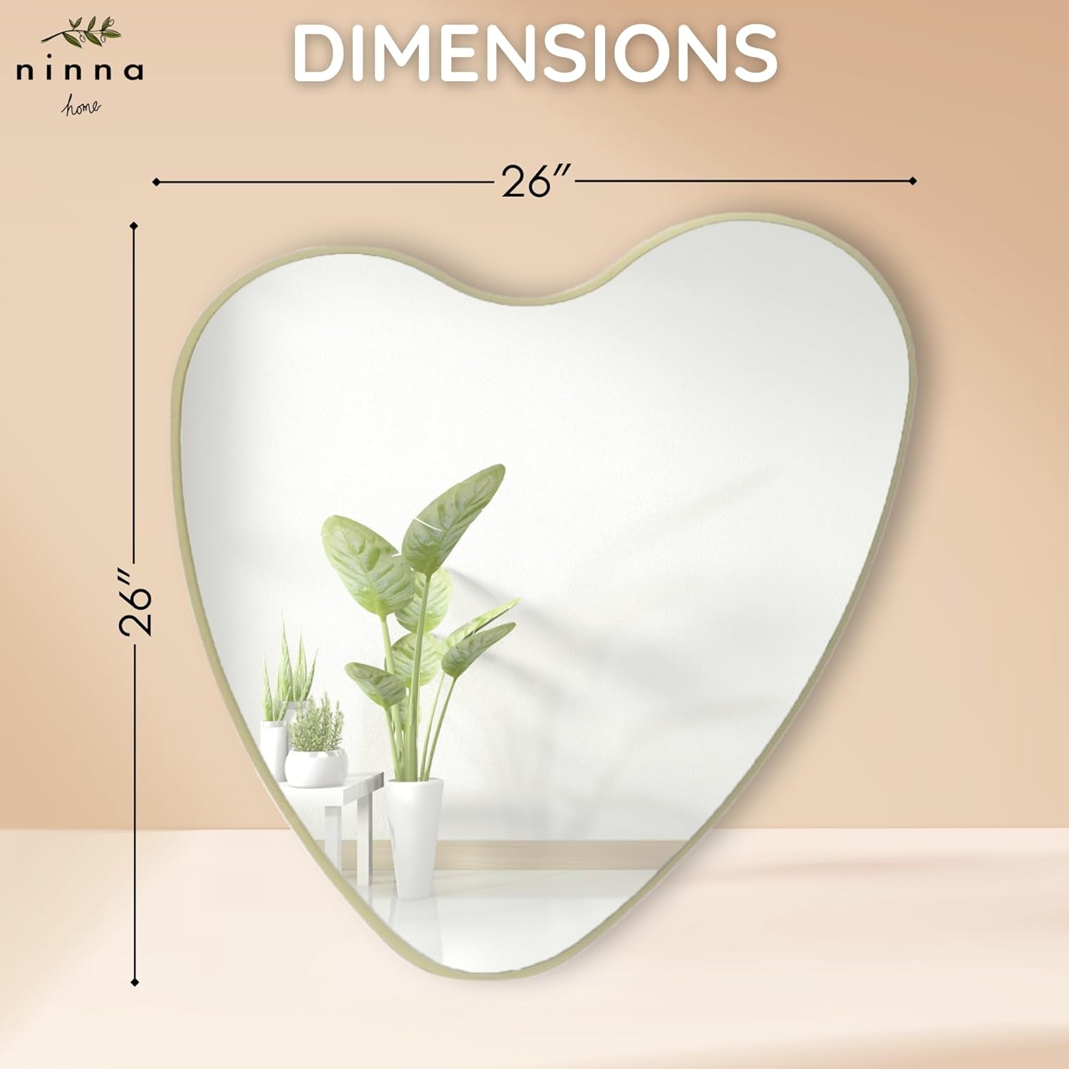 26 Inch Irregular Heart Wall Mirror For Home Decor-2