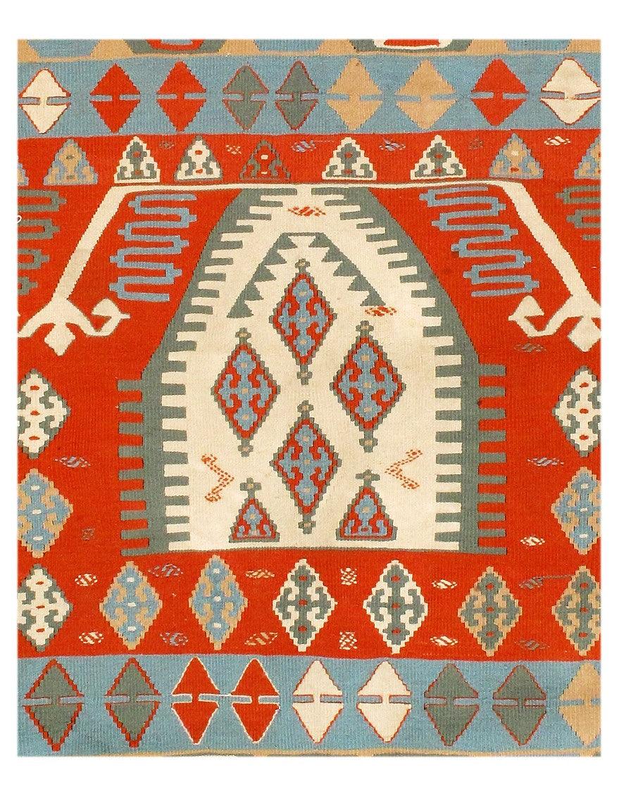 Canvello 1960s Vintage Turkish Kilim Rug - 3'10" x 5'9"-1