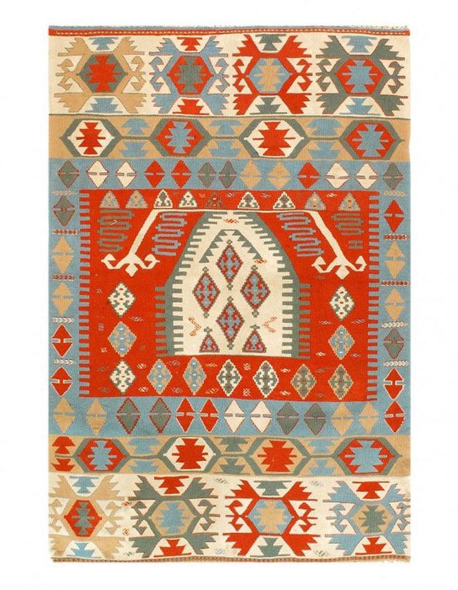 Canvello 1960s Vintage Turkish Kilim Rug - 3'10" x 5'9"-0