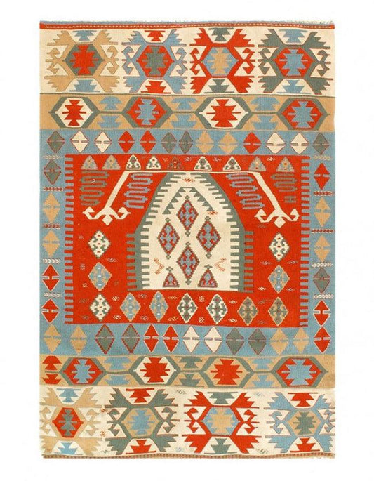 Canvello 1960s Vintage Turkish Kilim Rug - 3'10" x 5'9"-0