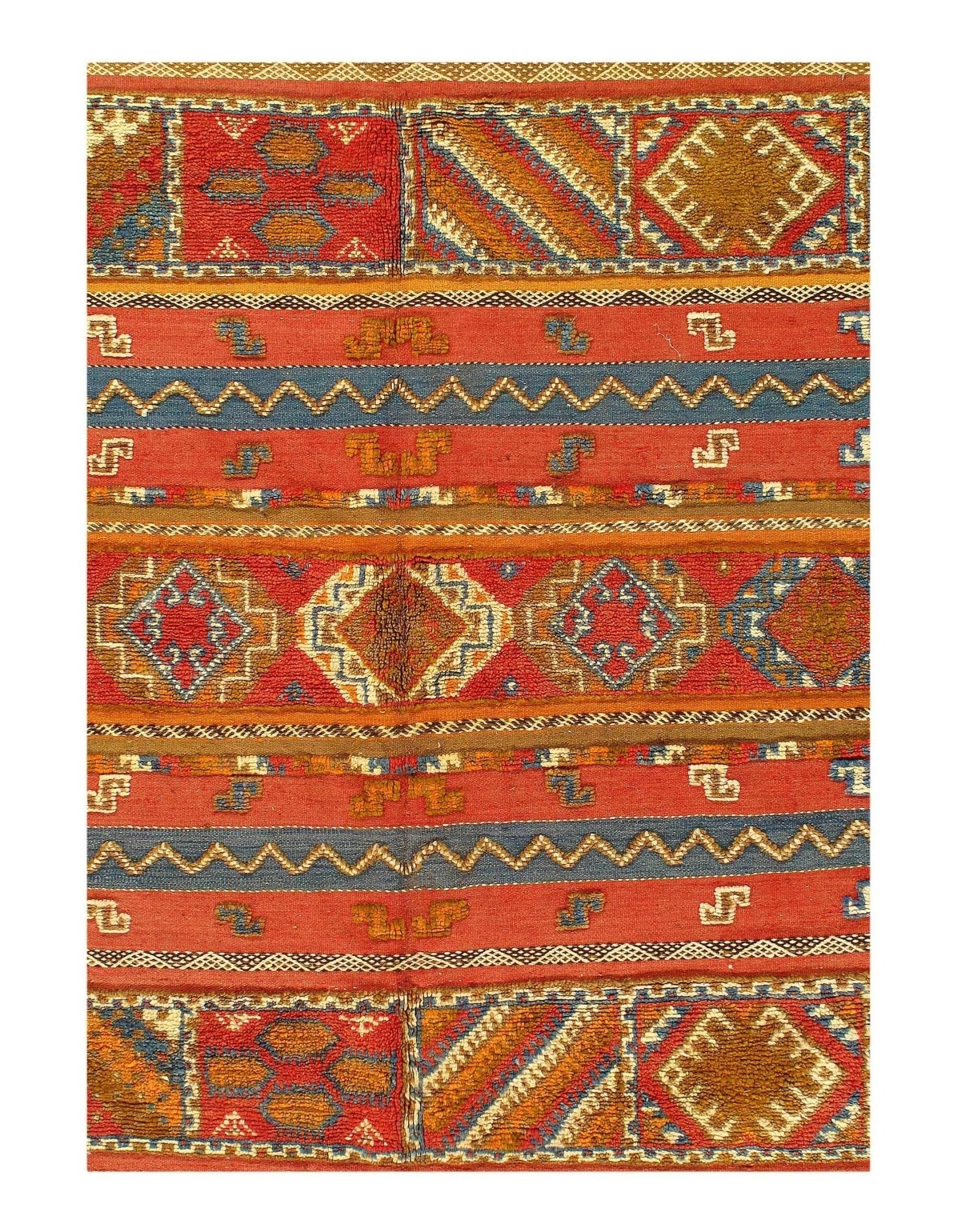 Canvello 1970s Antique Fine Hand Knotted Vintage Authentic Moroccon - 8'1'' X 12'-2