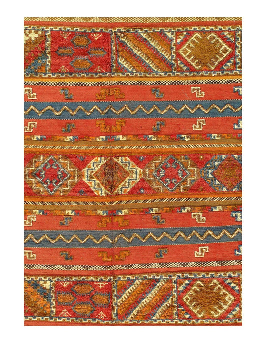 Canvello 1970s Antique Fine Hand Knotted Vintage Authentic Moroccon - 8'1'' X 12'-2