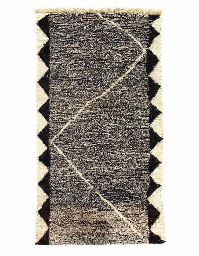 Canvello Fine Hand Knotted Vintage Authentic Moroccon 4'6'' X 8'8''-0
