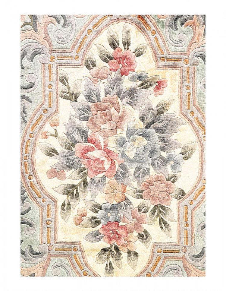 Canvello Fine Hand Knotted V.silk Chinese Aubusson rug 6' X 9'-3