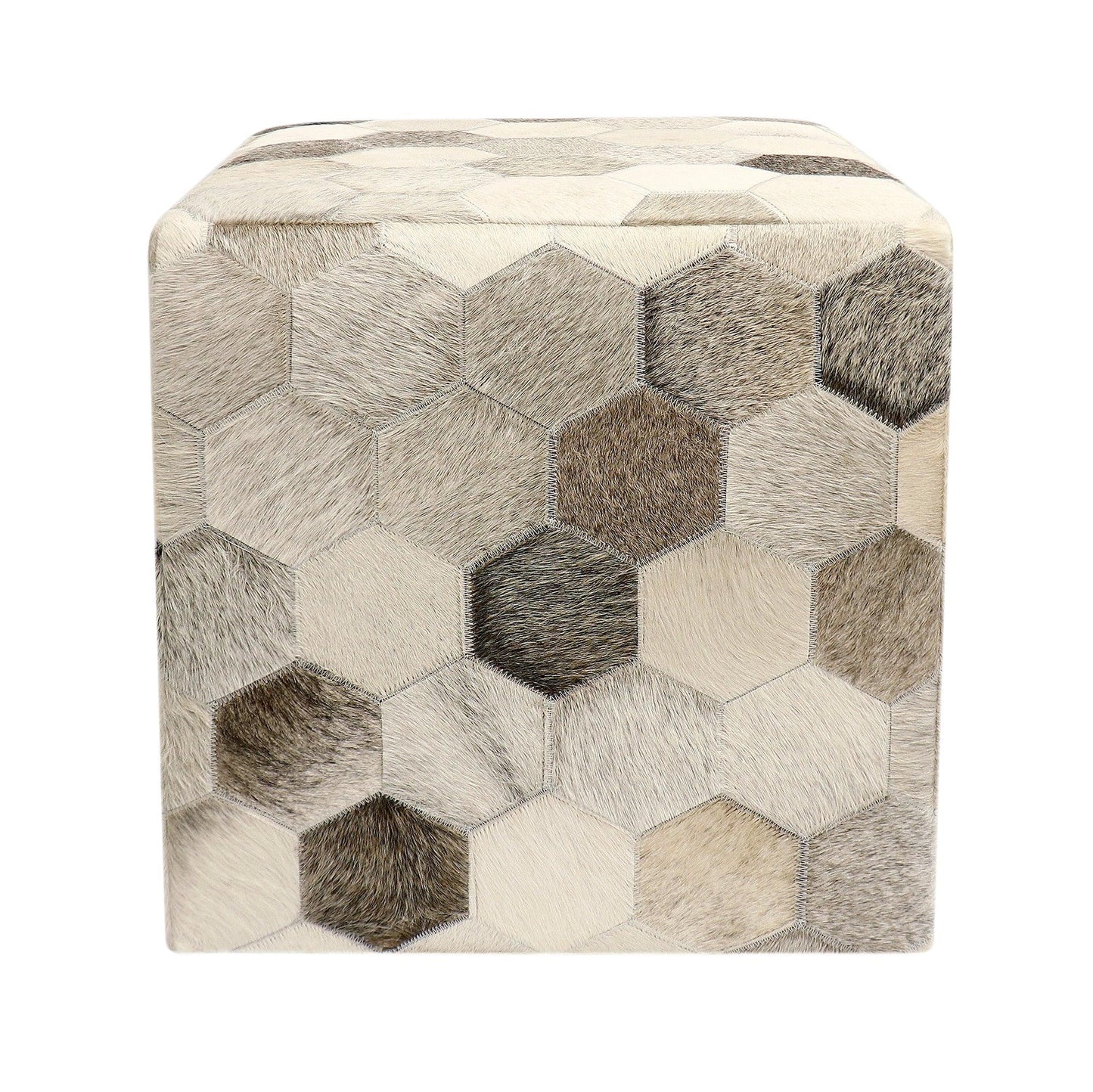 Canvello Galaxy Cowhide Pouf Ottoman-2