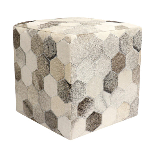 Canvello Galaxy Cowhide Pouf Ottoman-0