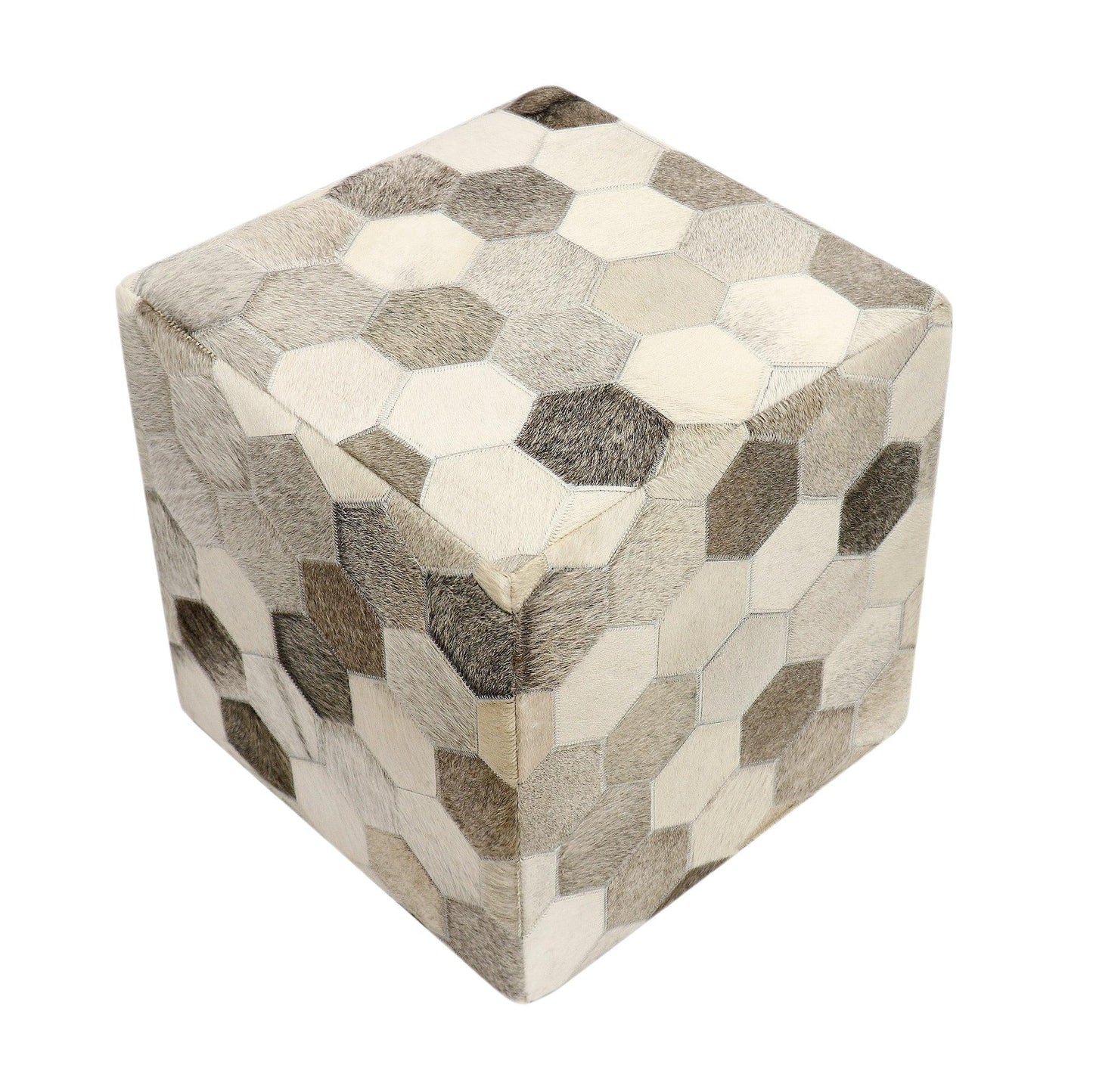 Canvello Galaxy Cowhide Pouf Ottoman-1