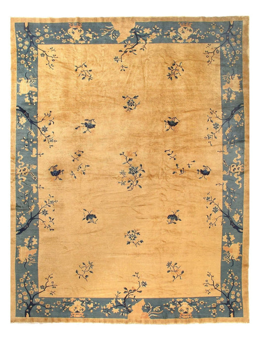 Vintage Handmade Rug | Chinese Art Deco | 9' X 11'8''