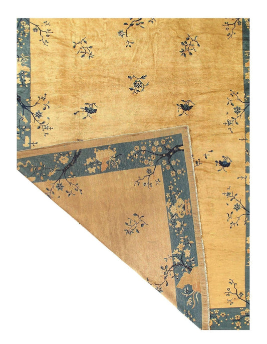 Vintage Handmade Rug | Chinese Art Deco | 9' X 11'8''