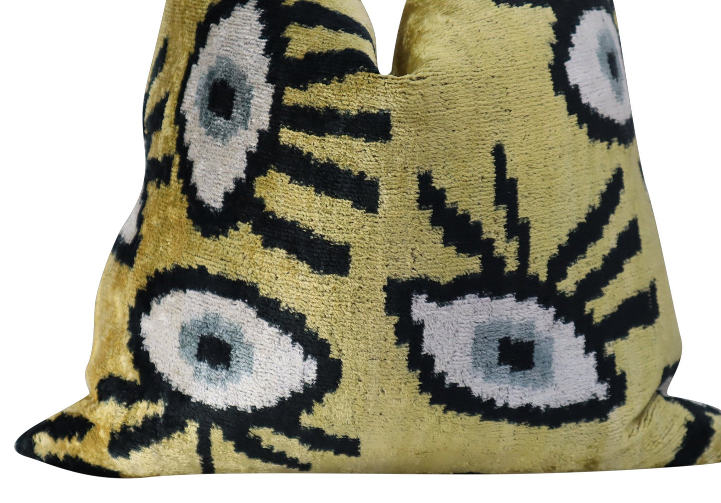 Canvello Handmade Luxury Handmade Velvet Silk Evil Eye Throw Pillow With Down Insert-3