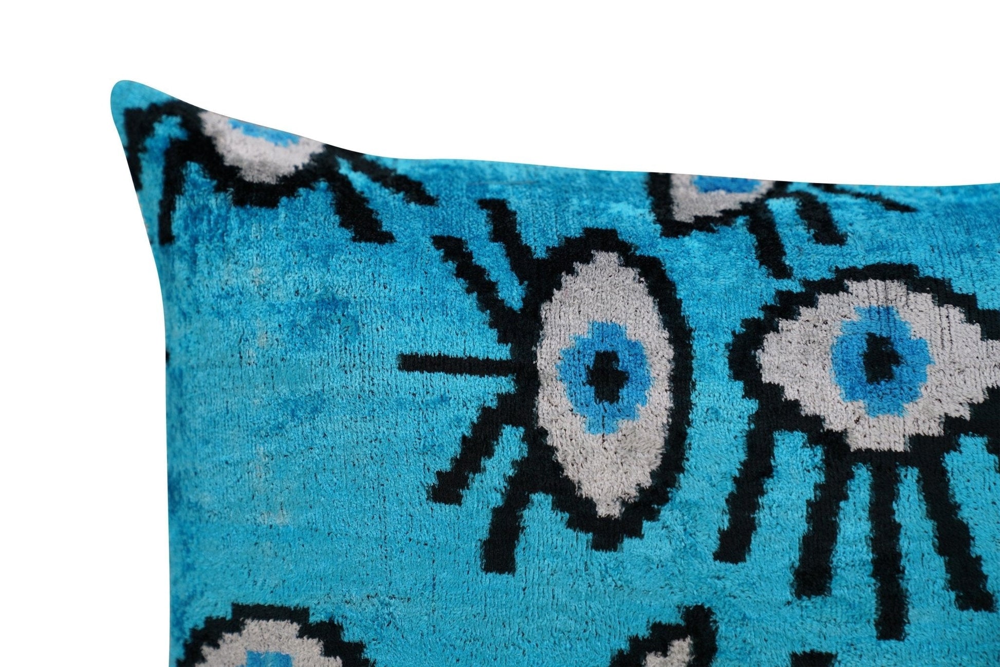 Canvello Luxury Congress Blue Turquoise Olive Evil Eye Pillow for Couch | 16 x 24 in (40 x 60 cm)-4