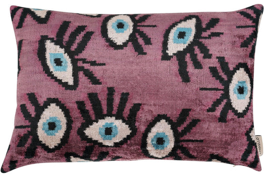 Canvello Luxury Pink Purple Evil Eye Pillow for Couch | 16 x 24 in (40 x 60 cm)-0