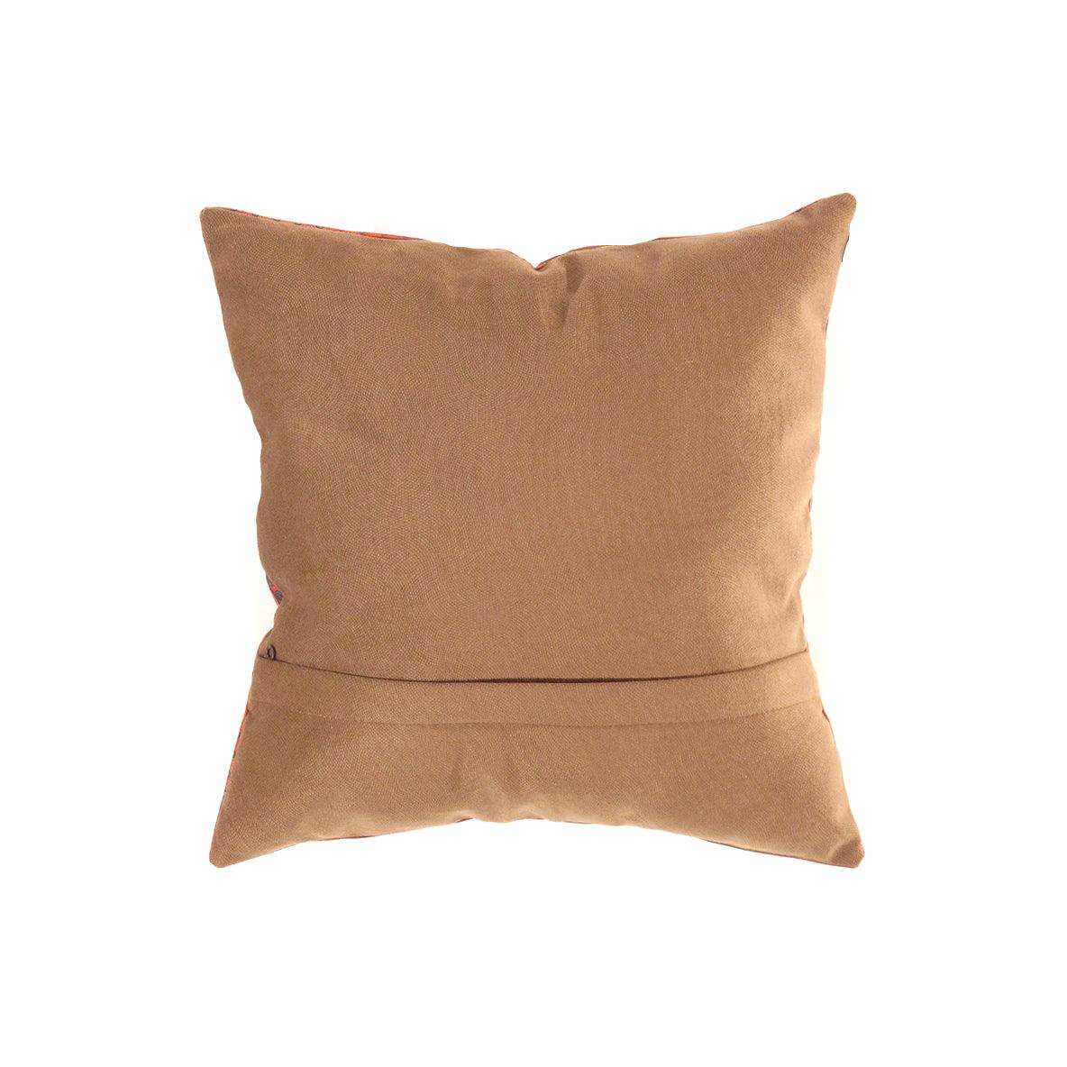 Canvello Rust Silkroad Heriz Velvet Pillow 16' X 16'-1