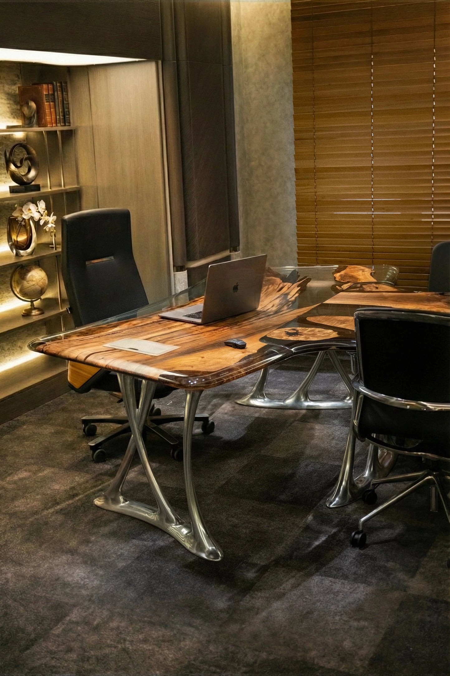 Luxury Walnut & Epoxy Executive Desk