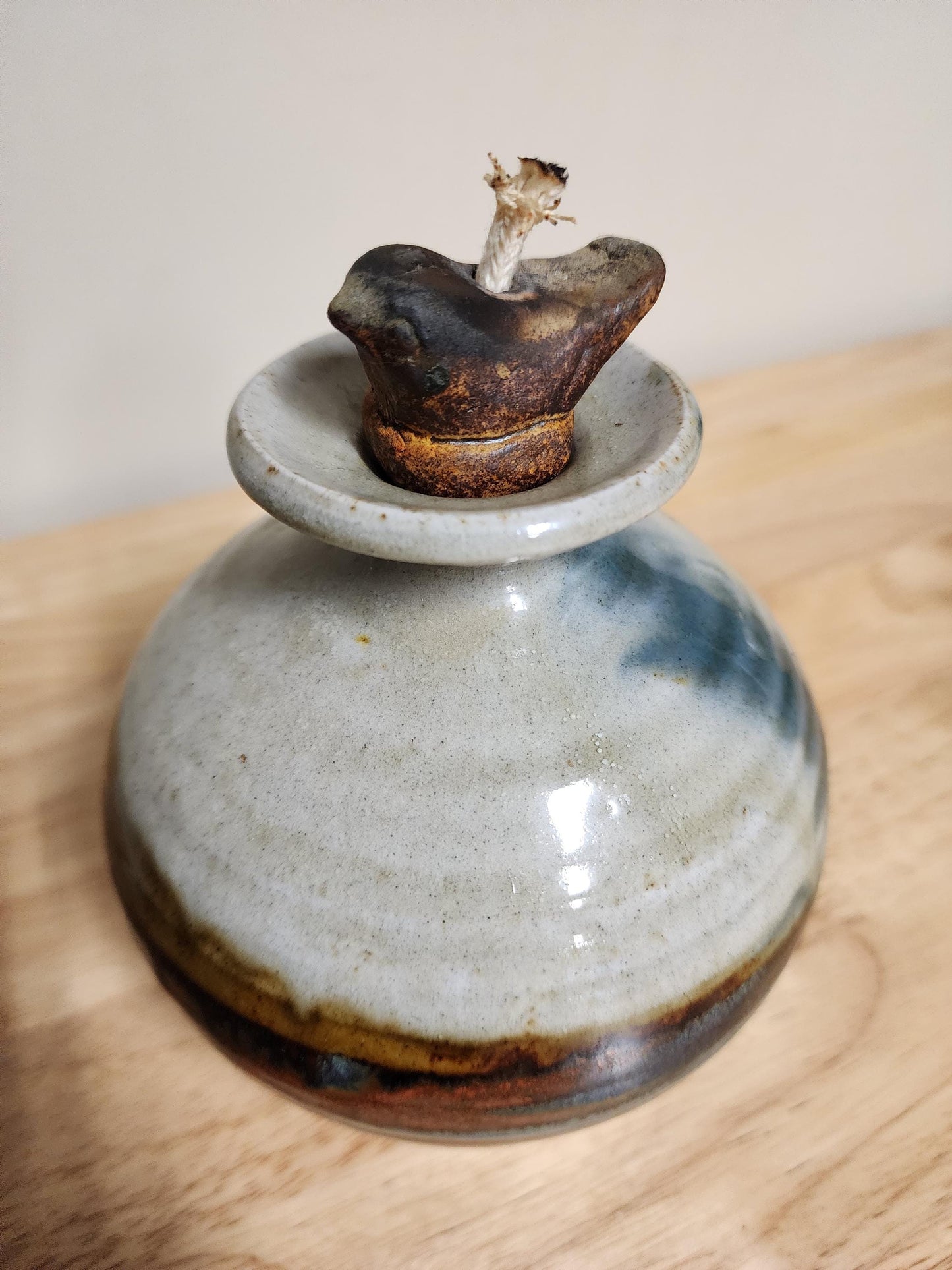 Vintage Rob Grimes Oil Lamp Pottery