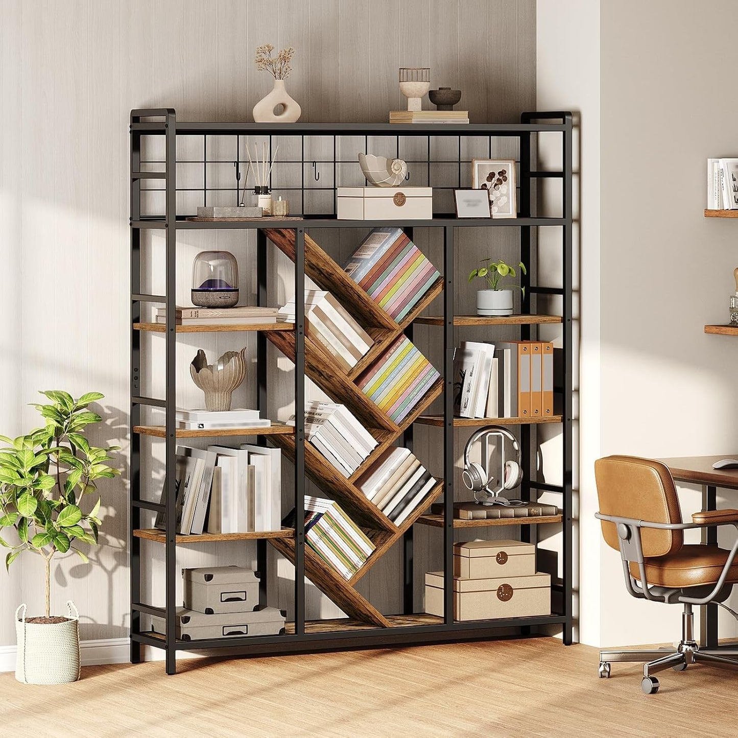 6 Tier | Industrial Bookcase