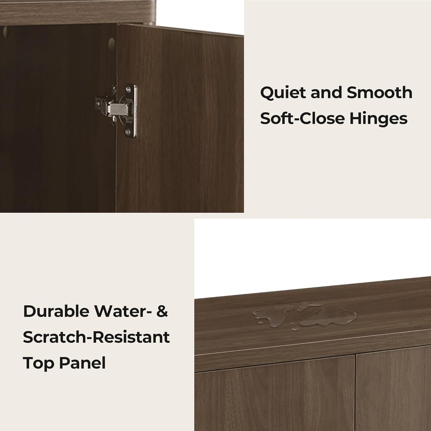Walnut Sideboard Buffet Cabinet | Wave Pattern Doors