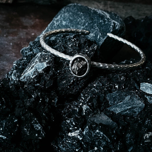 Handmade Oval Meteorite Cuff Bracelet