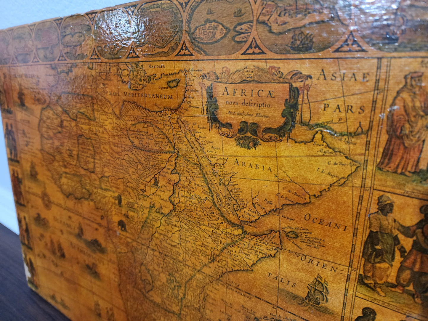 Antique Africa Map on Wood