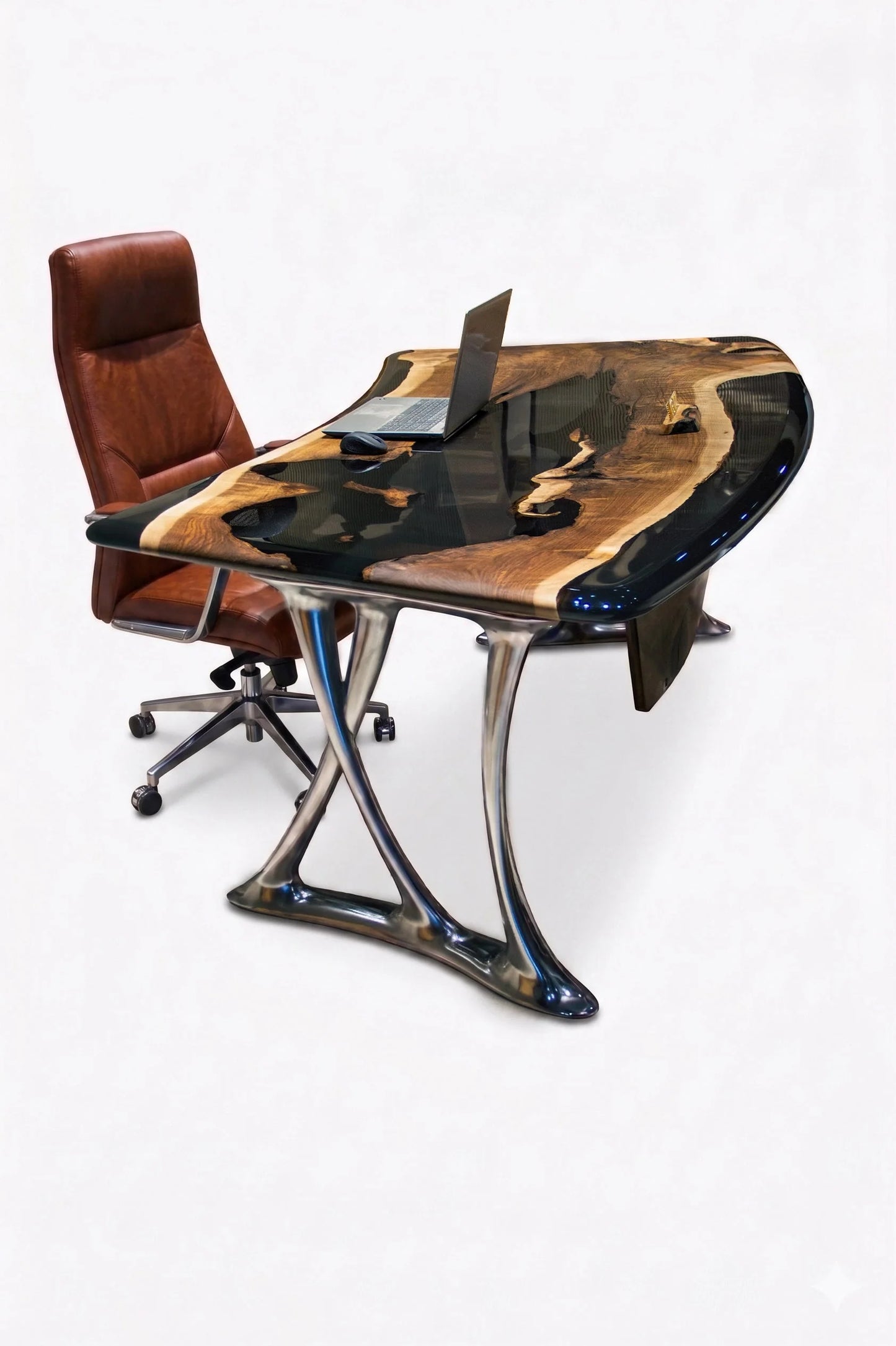 Luxury Walnut & Epoxy Executive Desk