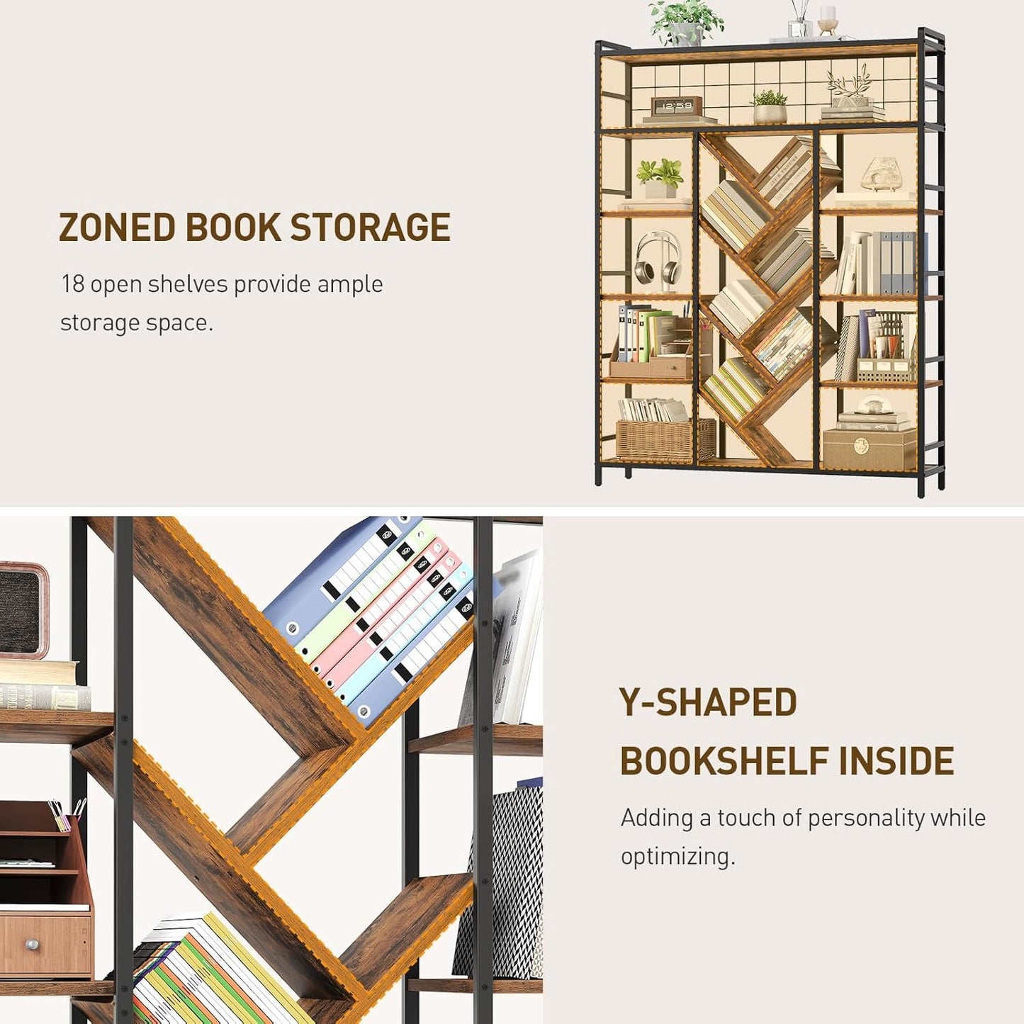6 Tier | Industrial Bookcase