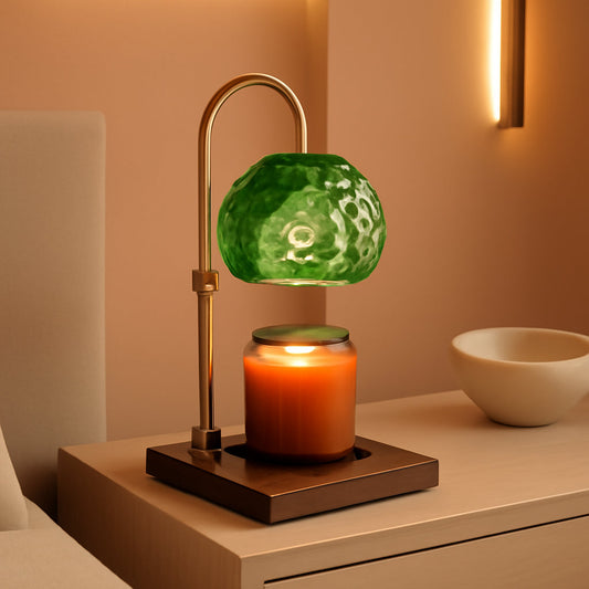 Verdant Emerald Glass Candle Warmer Lamp With Timer-0