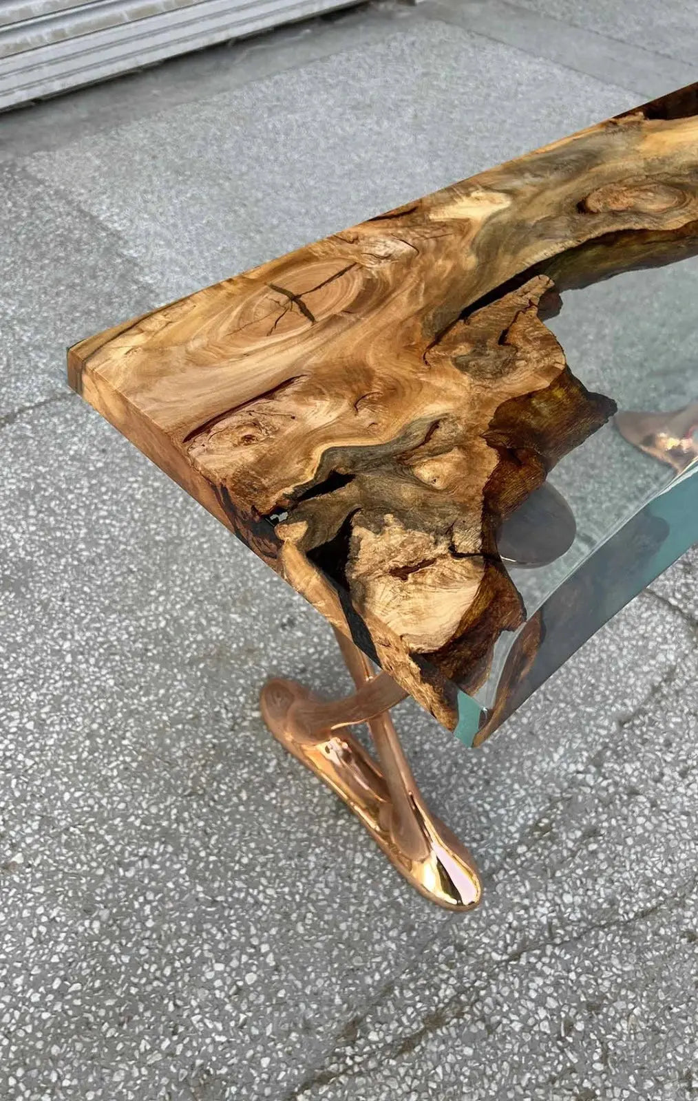 Resin Live Edge Console Table | Linden Wood | Foyer | Entryway