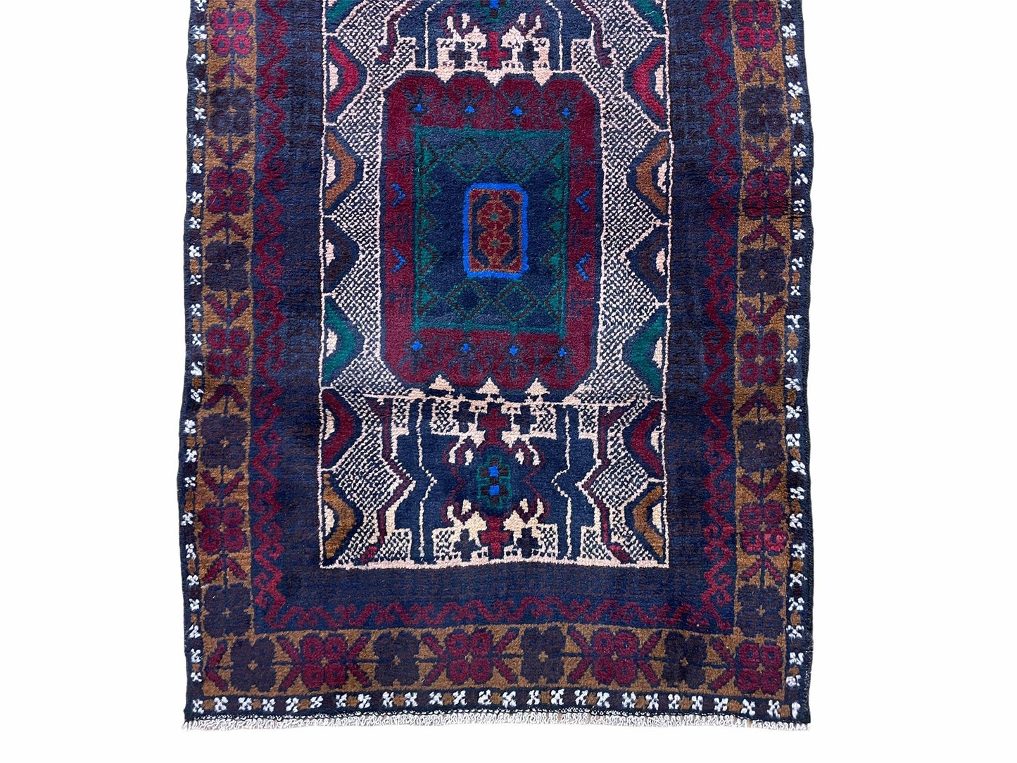 3 X 5 Vintage Handmade Tribal Wool Rug Balouchi Rug Afghan Rug Red Beige Nice-4