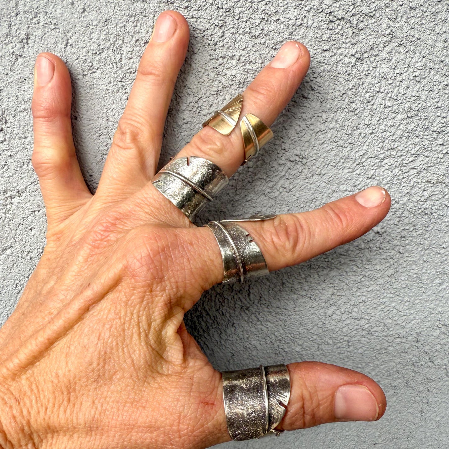 Handmade Silver Fearless Feather Ring