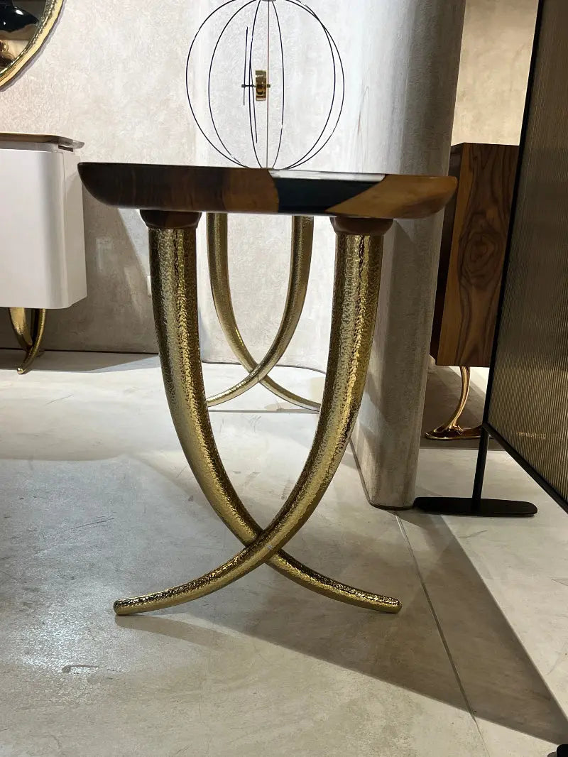 Epoxy Resin Sofa & Console table made of Walnut Wood | Ivory Collection