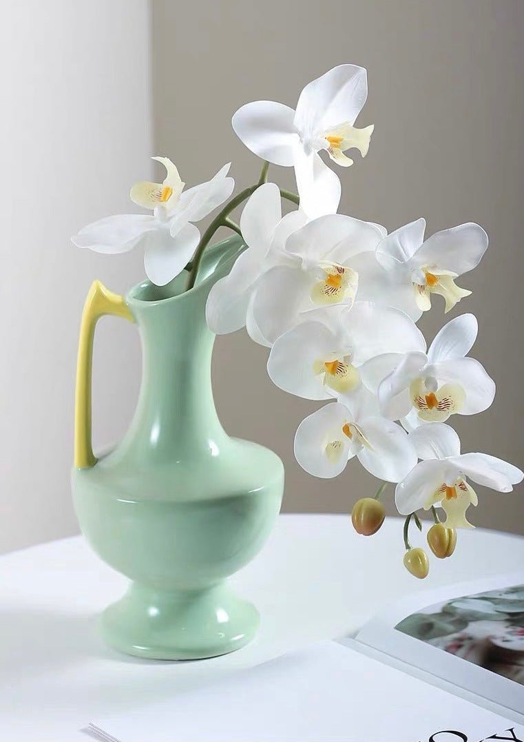 Handmade Medieval Style Ceramic Decorative Flower Vase - Glazed With Dopamine Colors-3