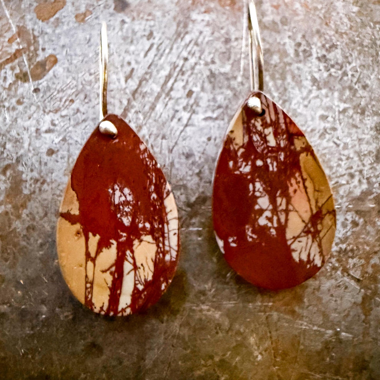 Red Jasper & Sterling Silver Earrings