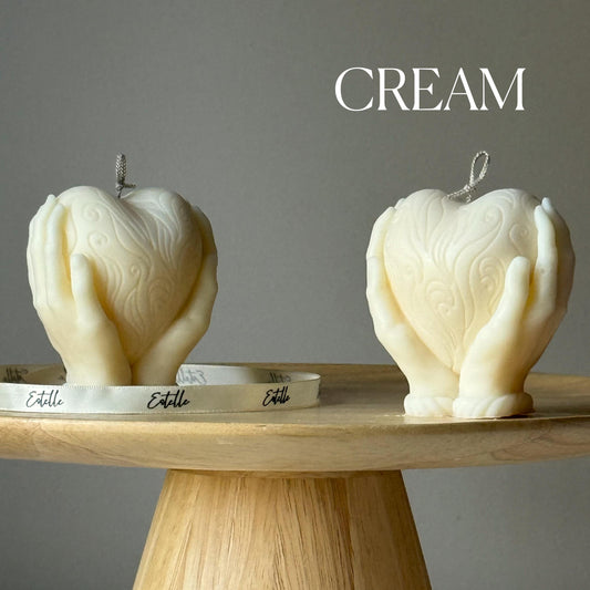 Heart in Hands Candle | Handmade Sculptural Home Decor
