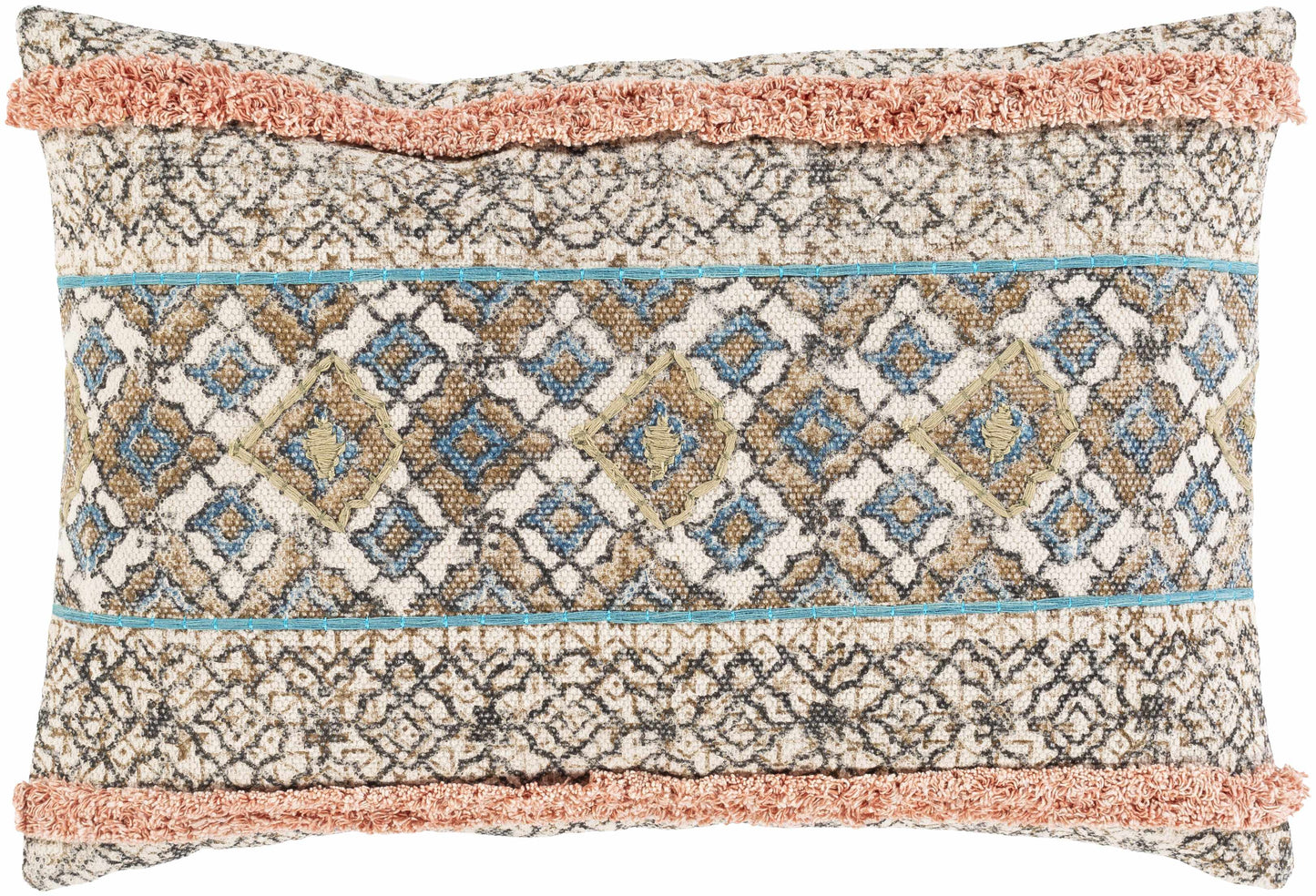 Melvindale Boho Diamond Pattern Lumbar Pillow-1