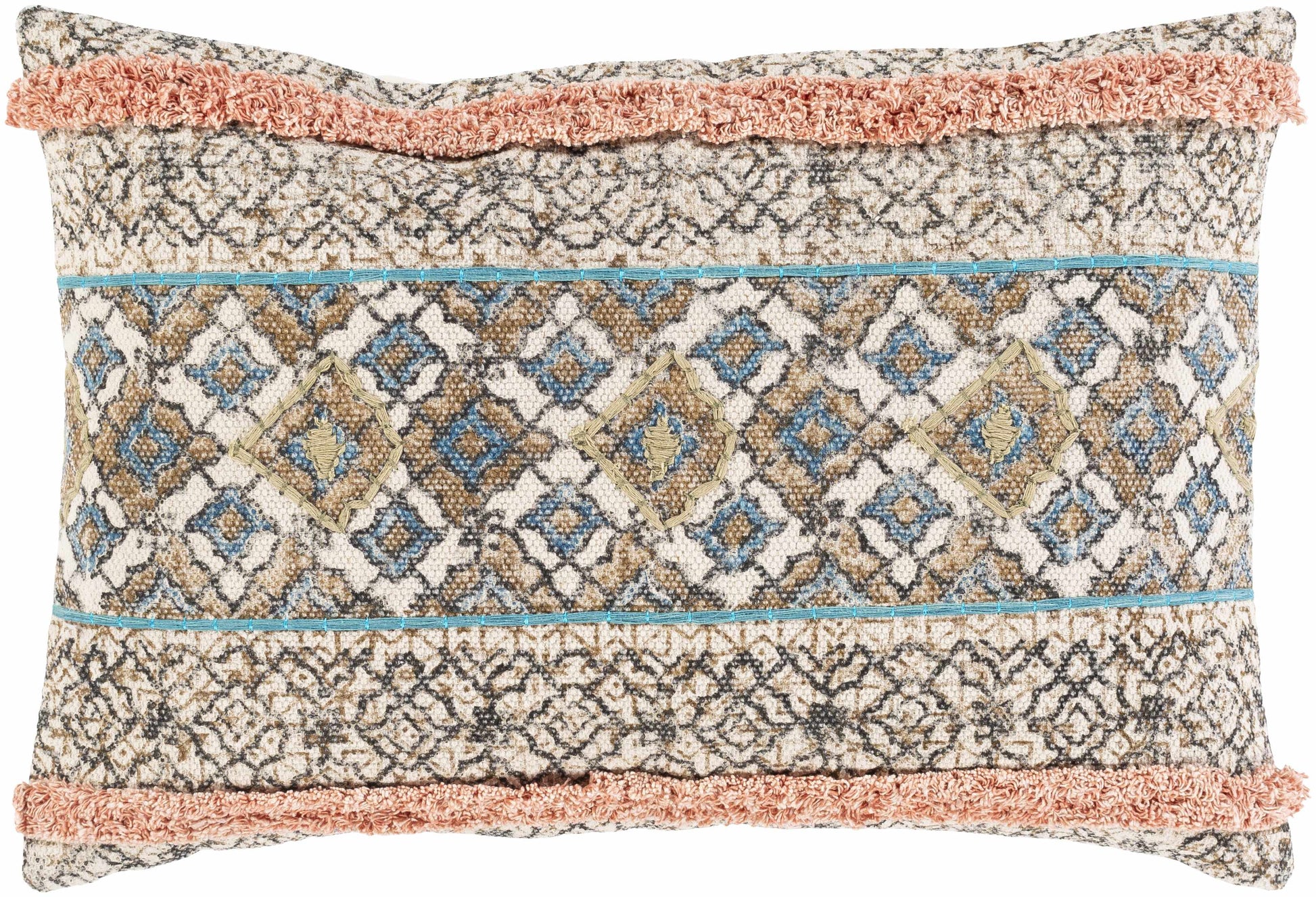 Melvindale Boho Diamond Pattern Lumbar Pillow-1