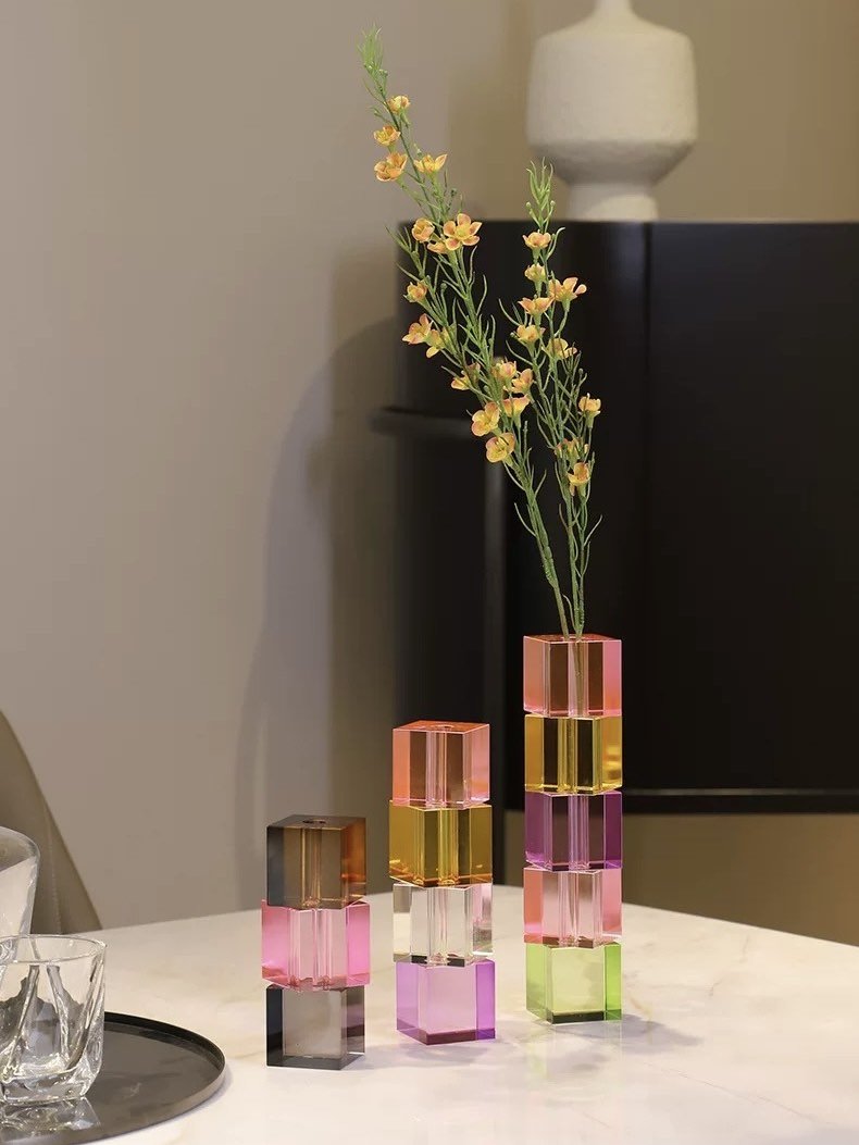 Modern Crystal Cube Vase