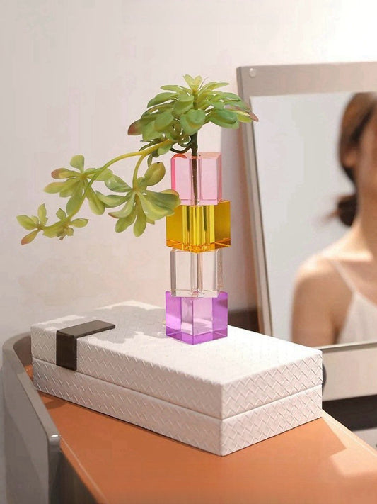 Modern Crystal Cube Vase
